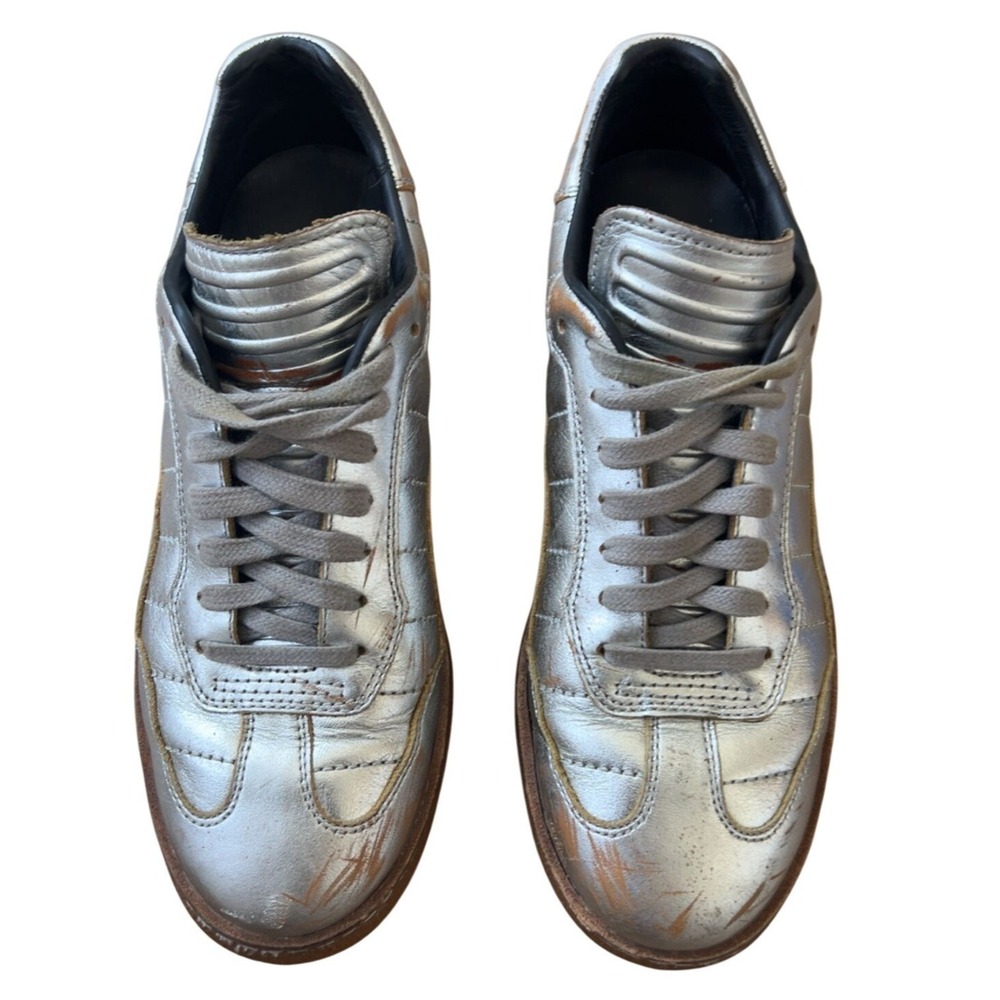 FINAL CLEARANCE Alexander Wang silver distressed sneaker size EU 38 W 7.5-8